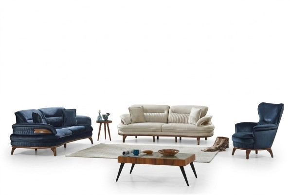 Ensemble de canapés de salon 3 pièces en tissu 2x canapés 3 places moderne fauteuil meubles de luxe