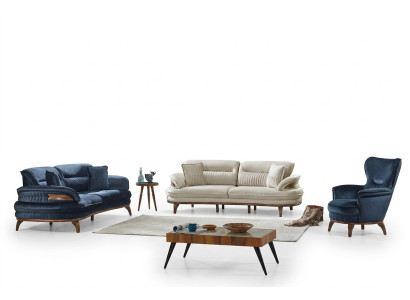 Ensemble de canapés de salon 3 pièces en tissu 2x canapés 3 places moderne fauteuil meubles de luxe