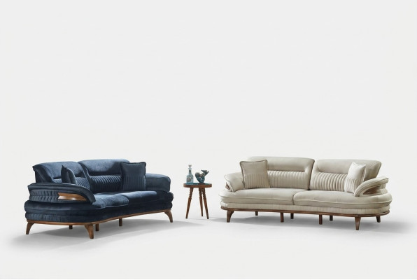 Ensemble de canapés 2x canapés de trois places design pour salon meubles rembourrés