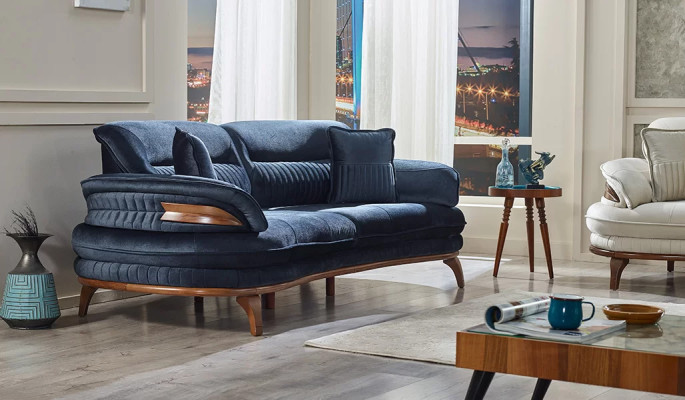 Canapé moderne trois places avec design de meubles rembourrés pour salon