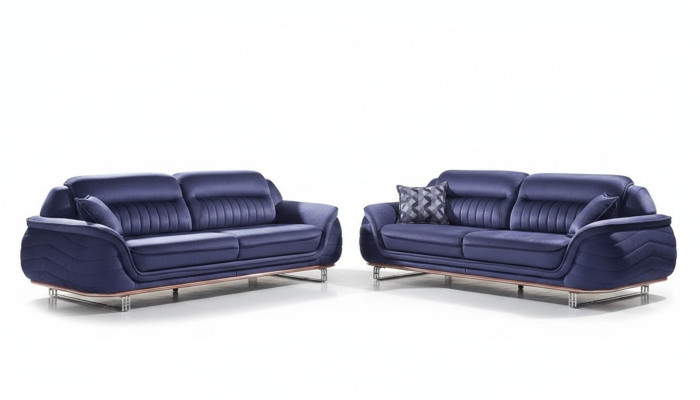 Canapé luxueux 2x trois places en tissu pour salon
