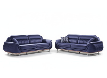 Canapé luxueux 2x trois places en tissu pour salon