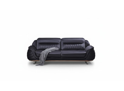 Canapé trois places noir au design luxueux meubles rembourrés