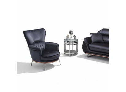 Fauteuil en tissu noir pour salon, meubles rembourrés, siège luxueux