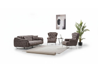 Canapé design 3 pièces meubles rembourrés luxueux tissu