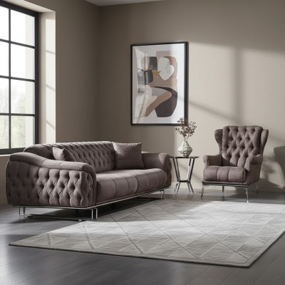 Canapé complet luxueux canapé trois places fauteuil meubles rembourrés salon