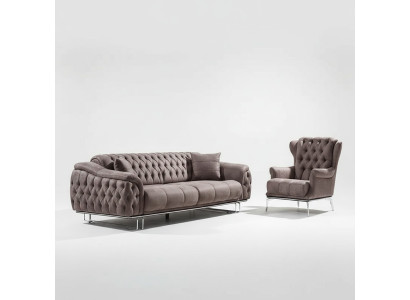 Canapé complet luxueux canapé trois places fauteuil meubles rembourrés salon