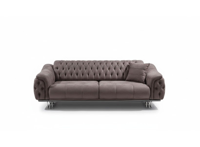 Canapé moderne de luxe trois places en tissu Chesterfield