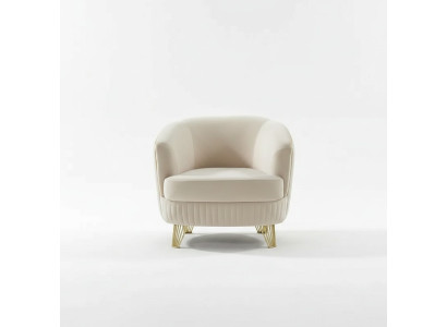 Fauteuil moderne blanc en tissu rembourré pour le salon