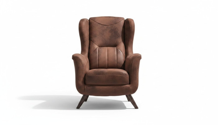 Fauteuil moderne de luxe pour salon en cuir marron
