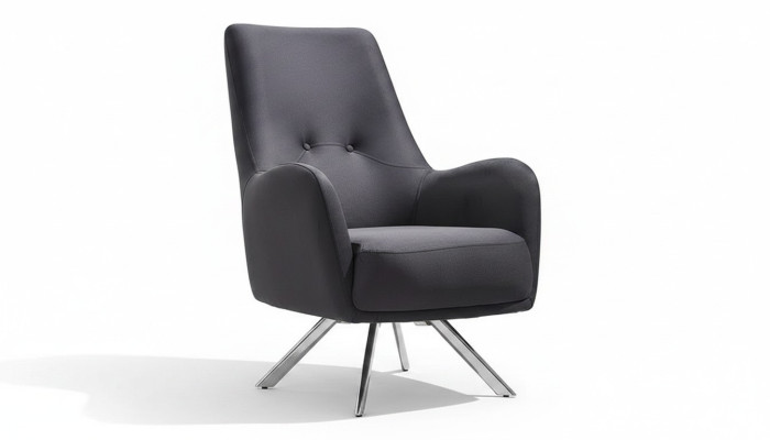 Fauteuil design gris pour salon en tissu moderne