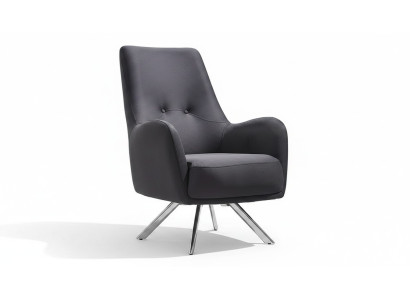 Fauteuil design gris pour salon en tissu moderne