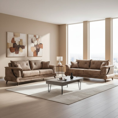 Ensemble de canapés 3+3 places design luxe fauteuils salon