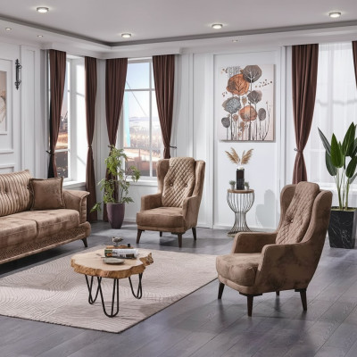 Design 2x Fauteuil de salon rembourré en luxe meubles modernes complets