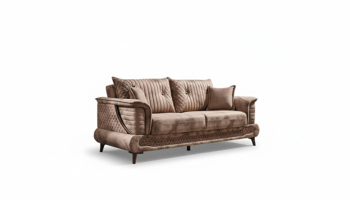 Canapé de luxe en tissu trois places pour salon au design moderne