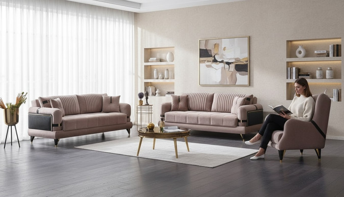 Jeu de canapés modernes 3+3+1 places complet luxueux