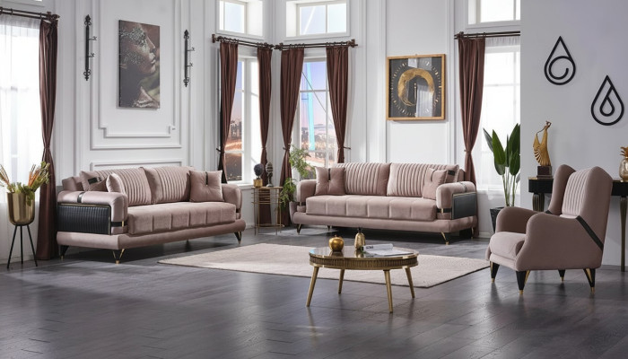 Jeu de canapés modernes 3+3+1 places complet luxueux