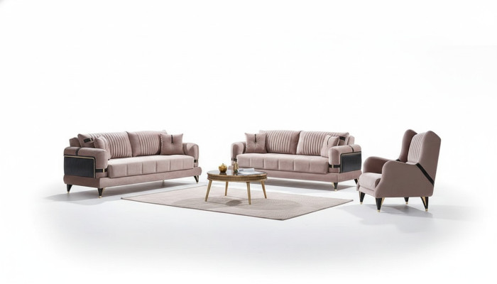 Jeu de canapés modernes 3+3+1 places complet luxueux