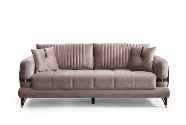 Canapé moderne 3 places en tissu beige pour salon de luxe meubles rembourrés
