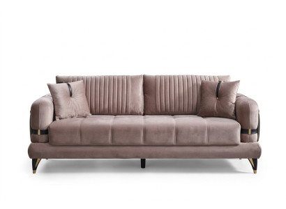 Canapé moderne 3 places en tissu beige pour salon de luxe meubles rembourrés
