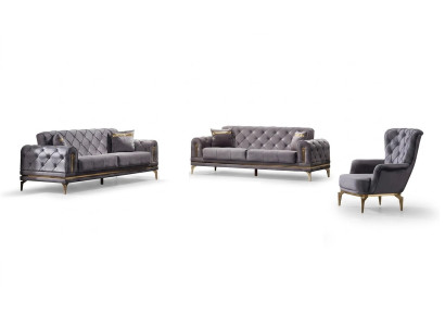 Canapé Chesterfield complet 3+3+1 places Chesterfield luxe salon