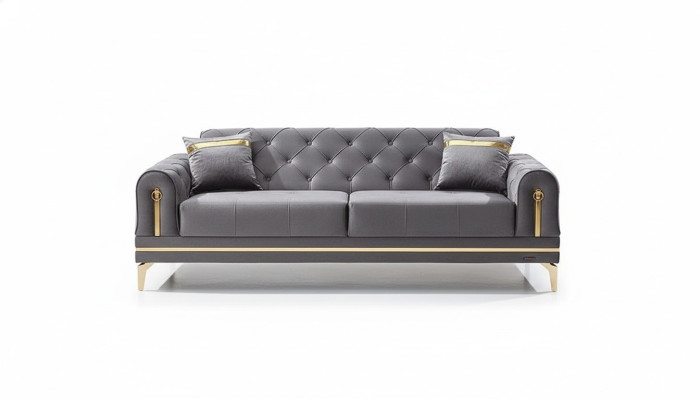 Canapé moderne de luxe gris trois places