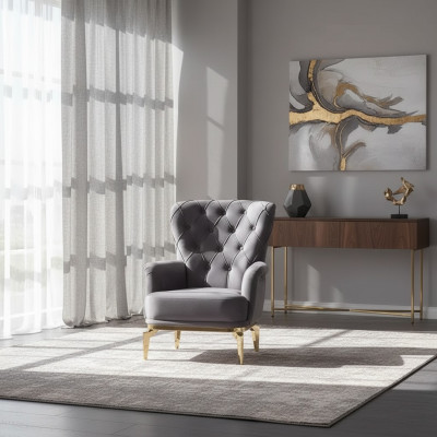 Fauteuil moderne gris en meubles rembourrés de luxe