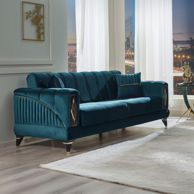 Fauteuil vert 3 places pour le salon