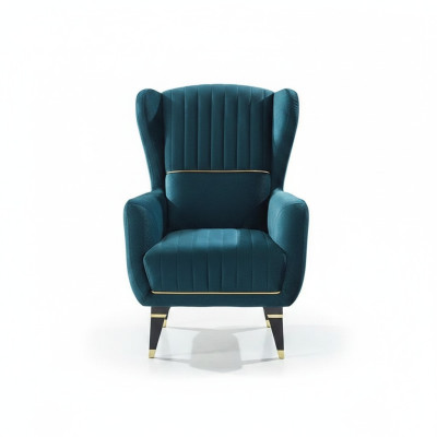 Fauteuil rembourré vert pour meubles de salon fauteuil en tissu moderne