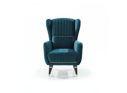 Fauteuil rembourré vert pour meubles de salon fauteuil en tissu moderne
