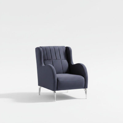 Fauteuil de luxe gris en tissu au design moderne