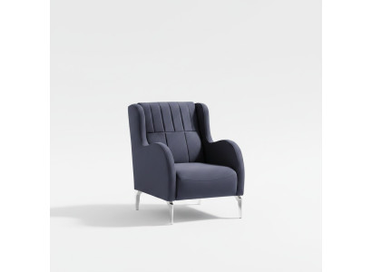 Fauteuil de luxe gris en tissu au design moderne