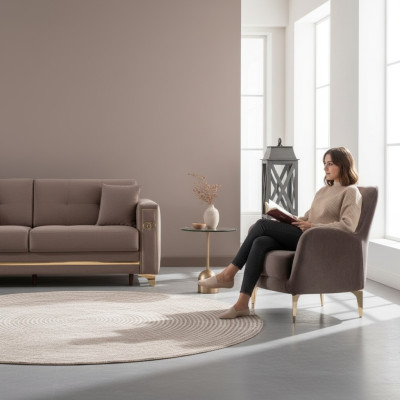 Fauteuil de luxe design moderne fauteuil rembourré salon tissu