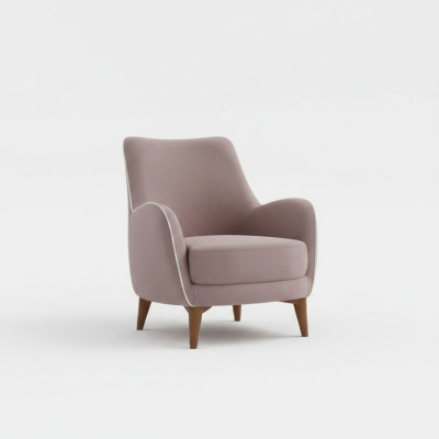 Fauteuil de luxe avec assise rembourrée pour salon au design en tissu moderne