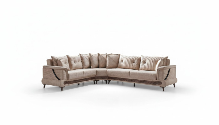 Canapé design ensemble canapé en L fauteuil d'angle meubles en tissu