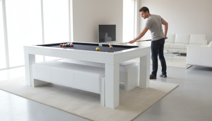 Table de billard Table à manger 2 en 1 Table multifonctionnelle Salle à manger Tables de billard