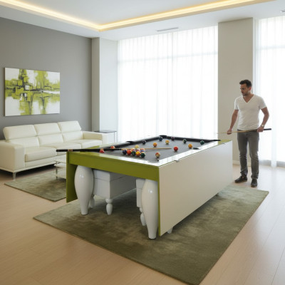 Table à manger avec option de jeu Table de billard Table combinée Salle à manger