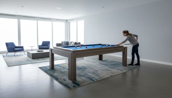 Table à manger 3 en 1 Table de billard Table de ping-pong Table à manger 7ft