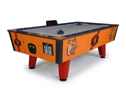Table de air hockey en plastique et métal orange au design moderne