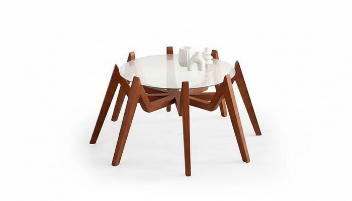Table basse de style moderne, nouveaux meubles de salon de haute qualité en verre et en bois.