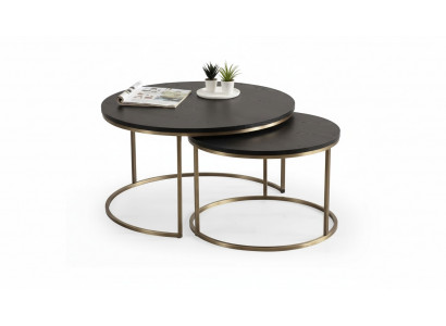 Tables basses 2 parties dessus et dessous métal laiton pieds haute qualité salon