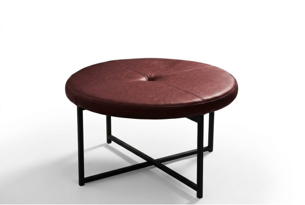Table basse en cuir de haute qualité neuve de salon de salon neuve brun châtaigne