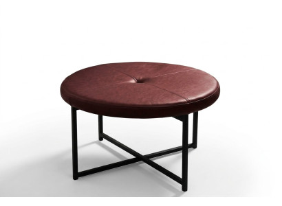 Table basse en cuir de haute qualité neuve de salon de salon neuve brun châtaigne