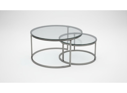 Tables basses 2 parties Plateau de table en verre Métal doré Mobilier de salon