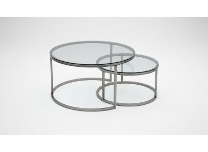 Tables basses 2 parties Plateau de table en verre Métal doré Mobilier de salon