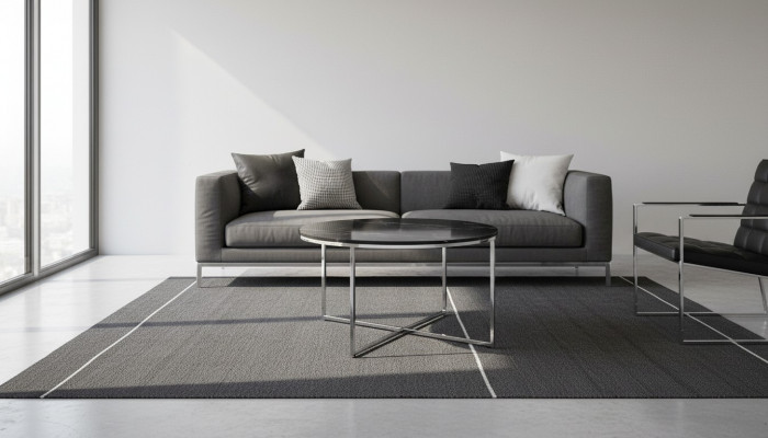 Table basse ronde pour salon Noir MDF + Pieds en X en métal nouveau luxe