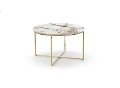 Table basse moderne Mobilier de salon minimaliste Plateau de table en métal beige neuf