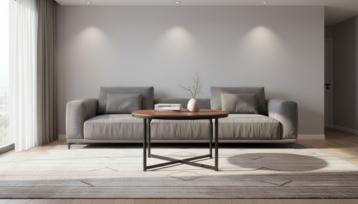 Table basse Table d'appoint Plateau brun Salon mobilier moderne luxueux