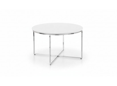 Luxueuses jambes de table blanc métal argenté pour le salon moderne.