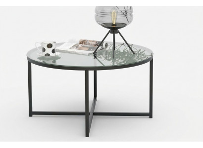 Table basse Salon de luxe Mobilier de salle à manger Verre + Métal Noir de haute qualité
